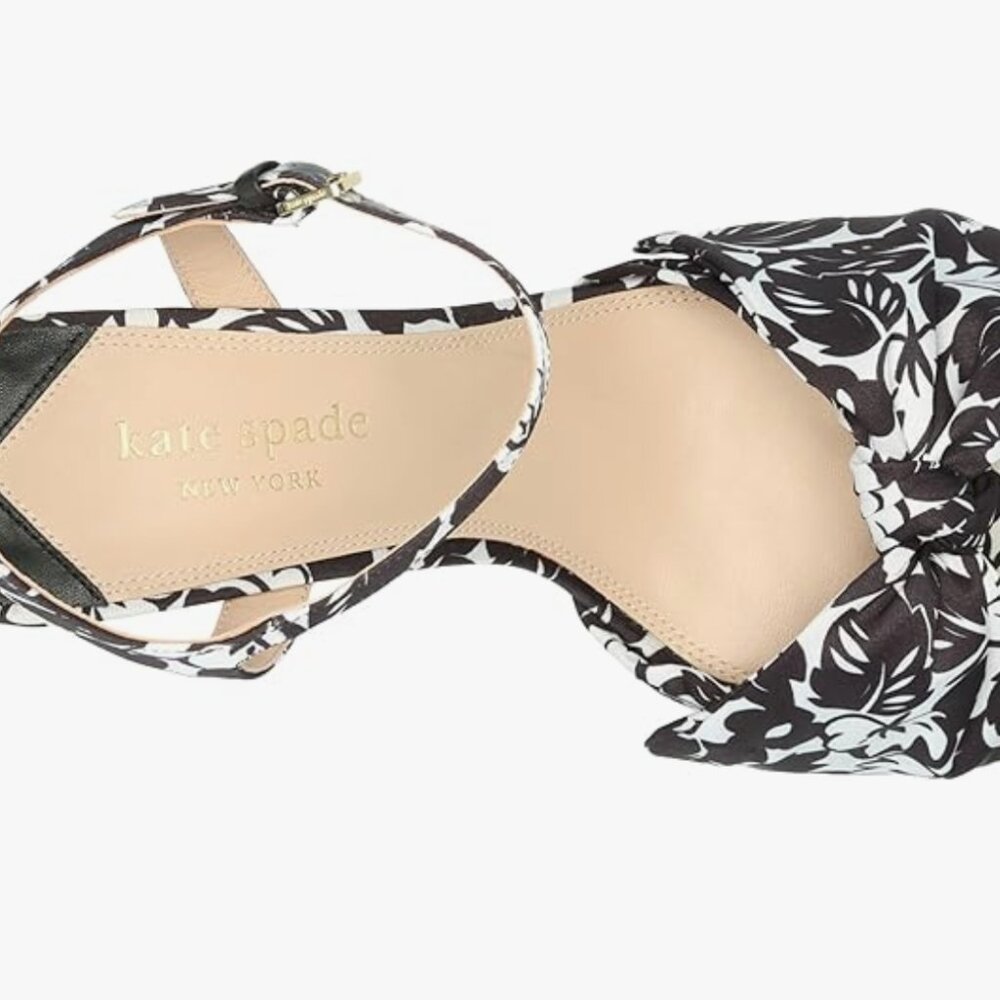 Kate Spade New York Women's Lucie Trop Foliage Platform Heeled Sandal, Black, - Picture 3 of 14
